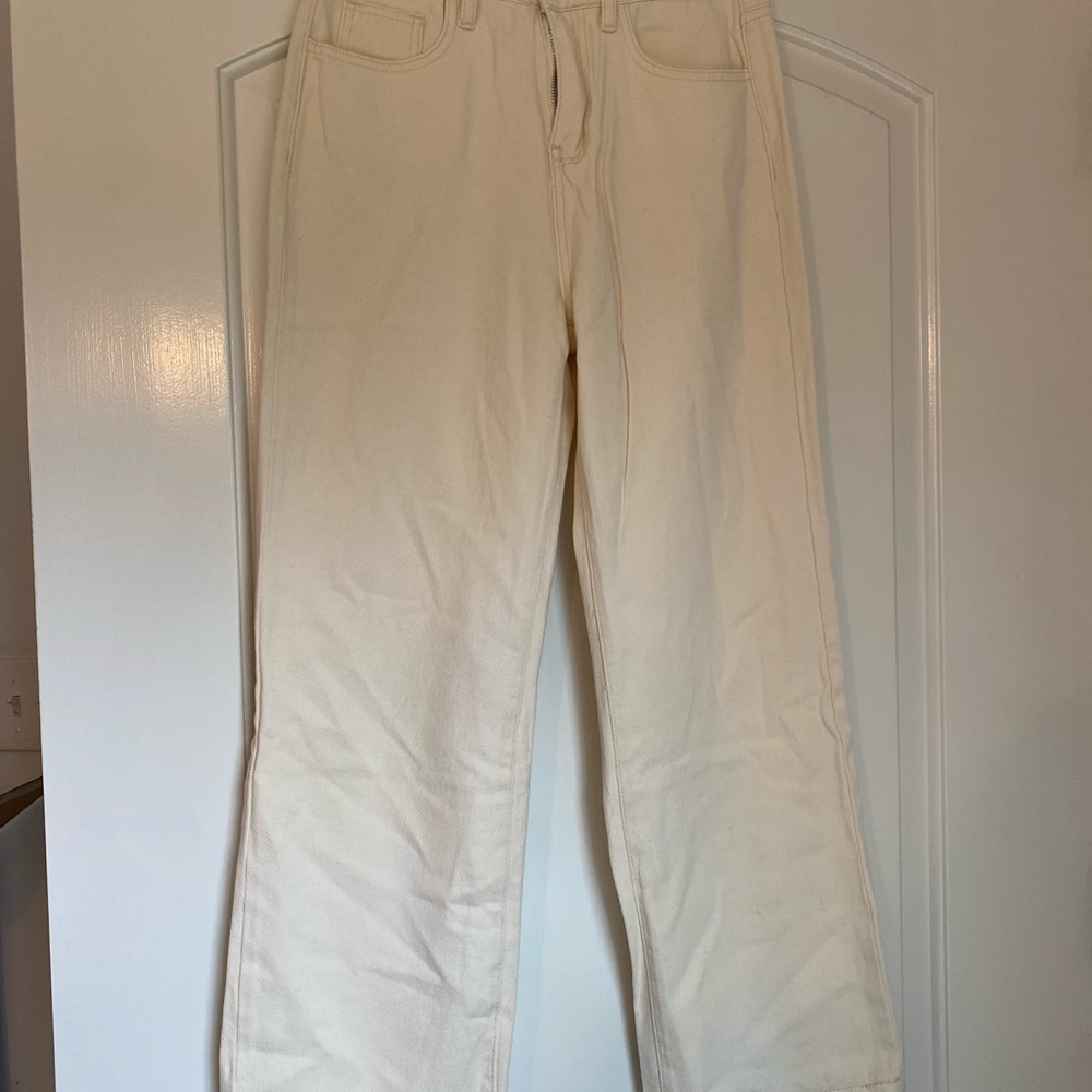 Women's Cream Wide Leg Pants